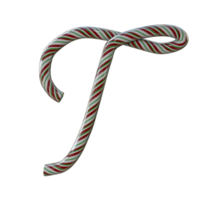 Glossy Candy Cane Text Typeface T png