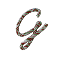 Glossy Candy Cane Text Typeface G png