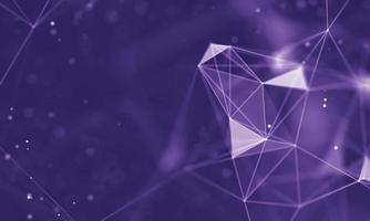 Data technology abstract futuristic illustration . Low poly shape with connecting dots and lines on dark background. 3D rendering . Big data visualization . photo