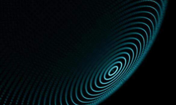 Digital data technology wave. Particle sound wave concept. Big data and data science wave background. photo