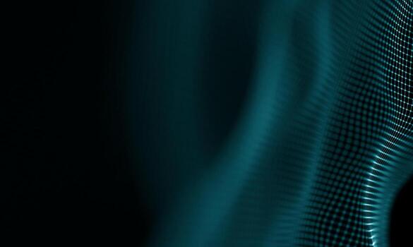 Digital data technology wave. Particle sound wave concept. Big data and data science wave background. photo