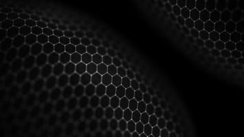 Network connection concept black background illustration. Futuristic hexagon perspective wide angle lanscape. Futuristic honeycomb concept. 3d landscape. Big data digital background. photo