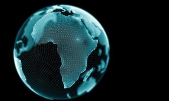 Digital globe 3d. Global world internet technology. photo