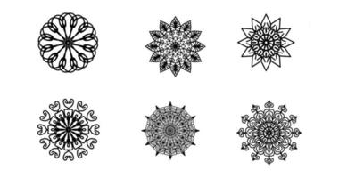 establecer mandala, mandala negro, fondo de diseño de mandala ornamental de lujo, diseño de mandala, diseño de papel tapiz de arte de libro de colorear de patrón de mandala, patrón de mosaico, mandala en blanco y negro, islam, árabe, indio vector