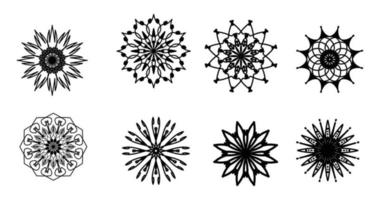 establecer mandala, mandala negro, fondo de diseño de mandala ornamental de lujo, diseño de mandala, diseño de papel tapiz de arte de libro de colorear de patrón de mandala, patrón de mosaico, mandala en blanco y negro, islam, árabe, indio vector