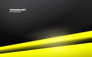 Modern futurisitic black and yellow color background vector