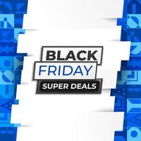 Black Friday Super Deals on Blue Ornament vector