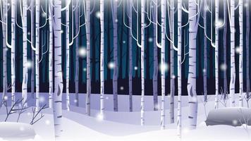 Snowfall in Winter Forest Background vector
