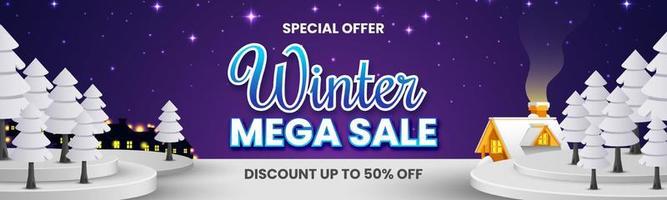 Winter Mega Sale Banner vector