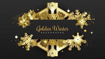 Realistic Golden Winter Background vector