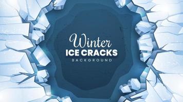 Winter Ice Cracks Background vector