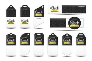 Black Friday Price Tag with Black Abstract Pattern Collection vector