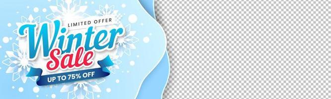 venta de invierno con banner de espacio de imagen vacío vector