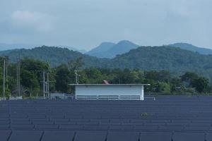 solar panel at solar power plant to innovation of green energy for life. photo