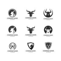 Bull horn logo and symbol template icons app vector