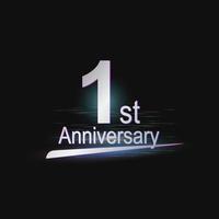 Silver 1st year anniversary celebration Modern logo vector