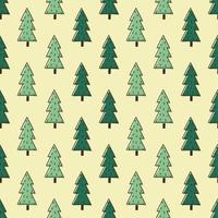 doodle forest pattern vector