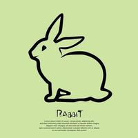 Rabbit minimalist hand drawing. Vector illustration