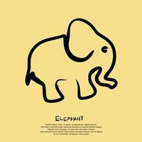 Simple hand drawing of an elephant. Vector illustration