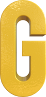 Alphabet Letter G 3D Render Character png