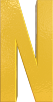 letra do alfabeto n personagem de renderização 3d png