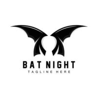 Bat Logo, Night Flying Animal Icon, Company Vector,Halloween Template vector