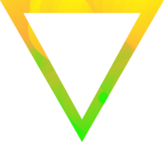 Decorative triangle frame with green yellow gradient. Transparent geometric shape png. png