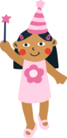 black hair girl black eyes brown skin pink princess dress png