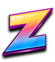 colorido letra z en efecto de texto de estilo 3d png