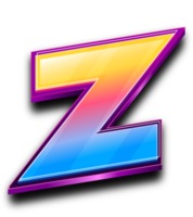 color brev z i 3d stil text effekt png