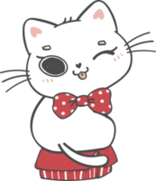 mignon chaton coquin de noël races de chat avec cadeau présent boîte dessin animé doodle dessin à la main png