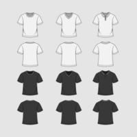 Short Sleeve T-shirt Template with the Outline Concept vector