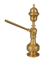 A copper hookah with artistic chasing and engraving png