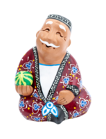 A grand father, clay oriental souvenir on a white background png