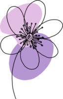 simplicity flower freehand continuous line drawing png