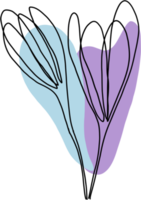 dessin au trait continu à main levée de fleur de simplicité png