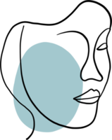 visage de femme abstrait dessin à main levée continu. png