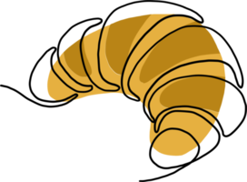 simplicity croissant bread freehand continuous line drawing png