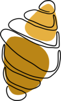 simplicity croissant bread freehand continuous line drawing png