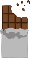 rabiscando desenho de esboço à mão livre de uma barra de chocolate. png