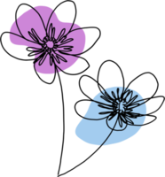 simplicity flower freehand continuous line drawing png