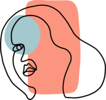 abstrakt kvinna ansikte kontinuerlig frihandsteckning. png