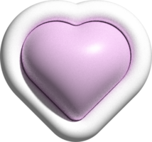 cute pastel 3D heart shape decoration png