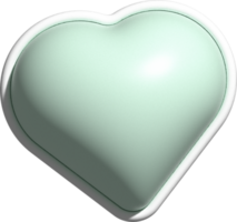 cute pastel 3D heart shape decoration png