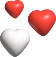 cute 3D red heart shape decoration png