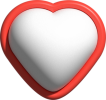 söt 3d röd hjärta form dekoration png