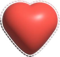 cute 3D red heart shape decoration png