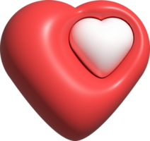 cute 3D red heart shape decoration png