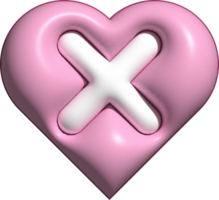 cute 3D number in heart shape decoration png