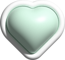 cute pastel 3D heart shape decoration png